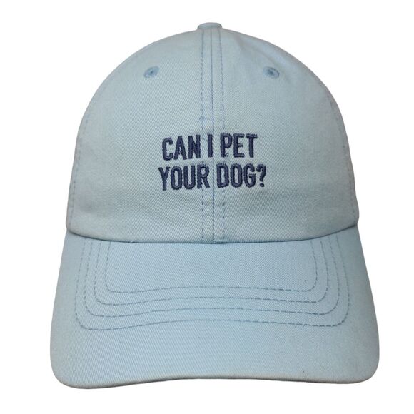 Can I Pet Your Dog? Slideback Hat Blue OSFM Embroidered State Of Mine - Picture 1 of 8